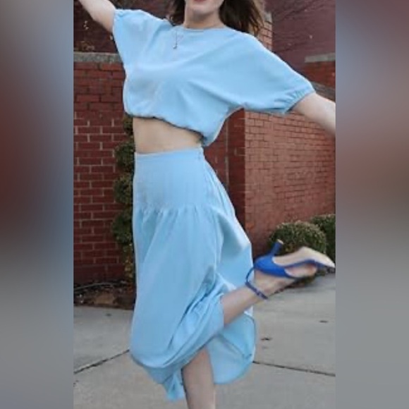 Ecowish 2 piece maxi skirt and crop top, woman’s 2 piece set, size small, new - Picture 14 of 16